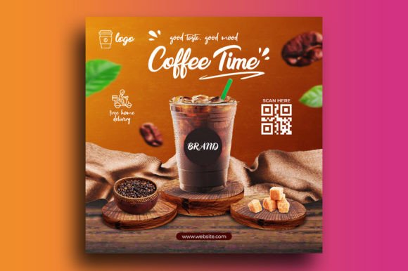 Coffee Shop Social Media Post Banner Template