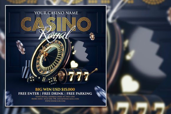 Dark Style Casino Royal Square Flyer: A Practical Tool for Casino-Themed Event Promotion
