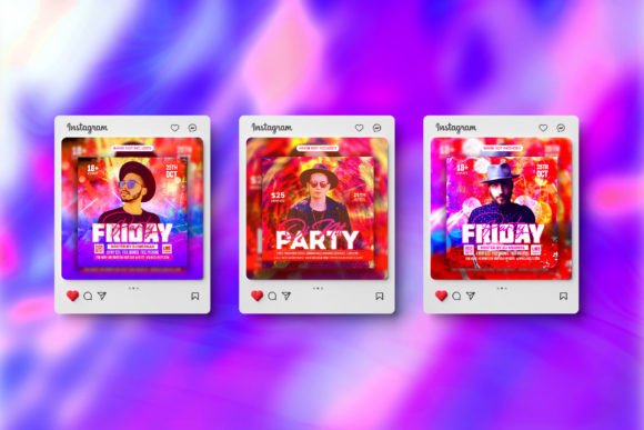 Dj Night Club Party Flyer Square Banner
