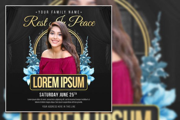 Funeral Day Square Flyer Template – Elegant, Editable Design
