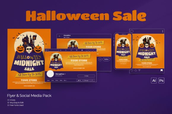 Halloween Sale Flyer Template Set: The Ultimate Tool for Your Spooky Event Promotion