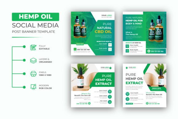 Hemp Oil CBD Product Social Media Post: A Practical Design Resource for CBD Brands