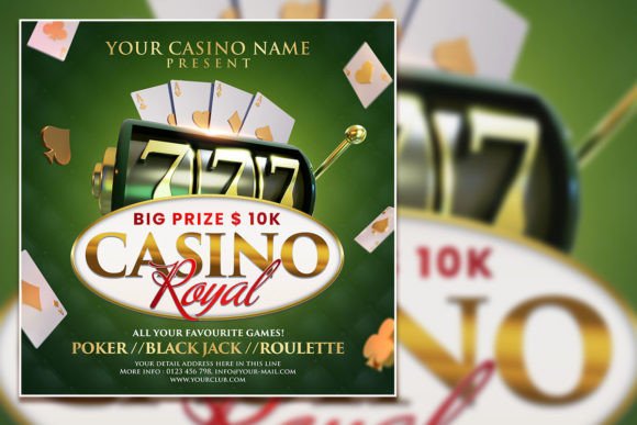Modern Casino Royal Square Flyer for Effortless Event Promotion