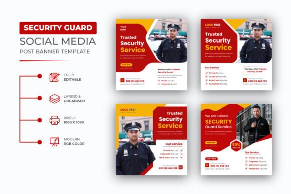 Security Guard Social Media Post Design Made Simple