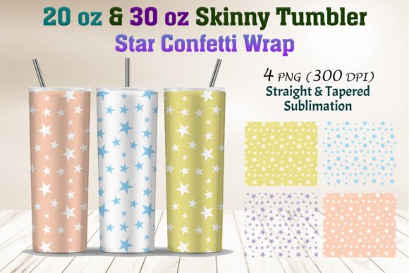 The Art and Precision of Star Confetti Skinny Wraps for 20 Oz and 30 Oz Tumblers